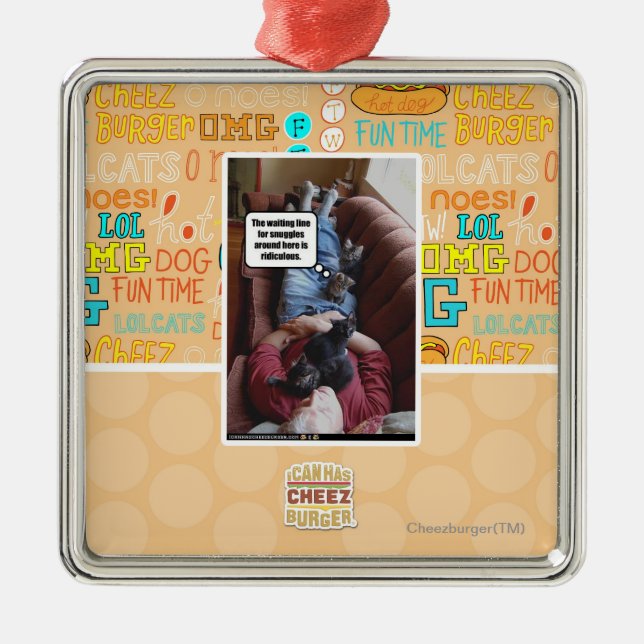 Waiting line for snuggles metal tree decoration (Front)