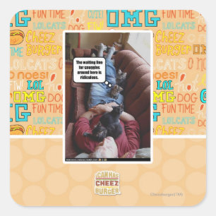 Waiting line for snuggles square sticker