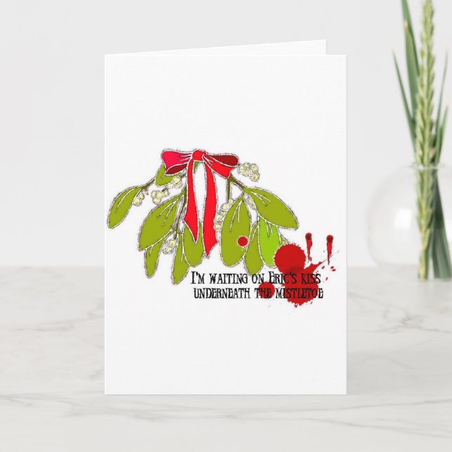 Waiting on Eric underneath the Mistletoe Holiday Card (Front)