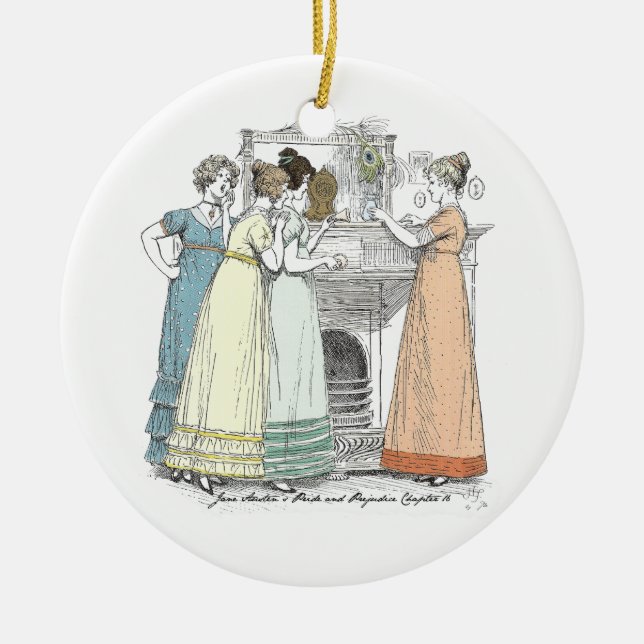 Waiting On Gentlemen - Pride & Prejudice Ceramic Ornament (Front)
