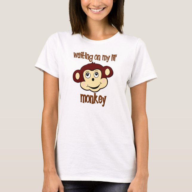 Waiting on my monkey maternity t-shirt (Front)