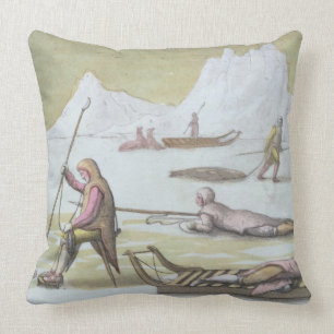 Waiting on the Ice, detail from Seal Hunting (colo Cushion