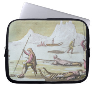 Waiting on the Ice, detail from Seal Hunting (colo Laptop Sleeve