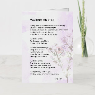Waiting On You Love Poem Poetry Foil Greeting Card