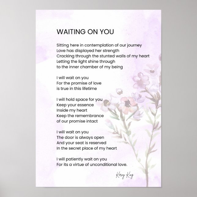 Waiting On You Love Poem Poetry  Poster (Front)