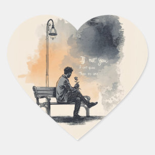 Waiting with a Rose – Unspoken Love Heart Sticker