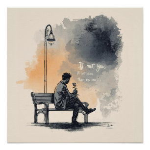 Waiting with a Rose – Unspoken Love Poster