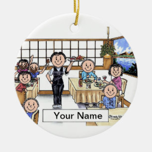 Waitress Ceramic Ornament