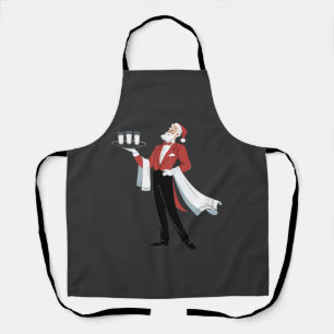 Waitress Christmas Santa Server Xmas Apron