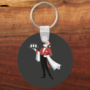 Waitress Christmas Santa Server Xmas  Key Ring