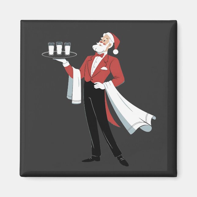 Waitress Christmas Santa Server Xmas  Magnet (Front)