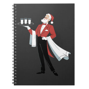 Waitress Christmas Santa Server Xmas Notebook