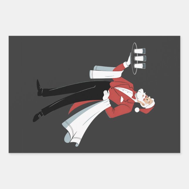 Waitress Christmas Santa Server Xmas  Wrapping Paper Sheet (Front)