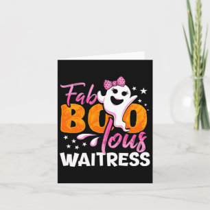 Waitress Halloween Womens Fab Boo Lous Card