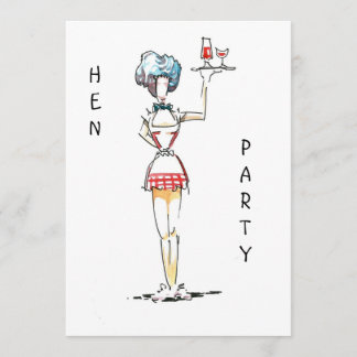 Waitress  Hen Party Invitation