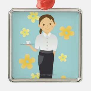 Waitress Metal Ornament