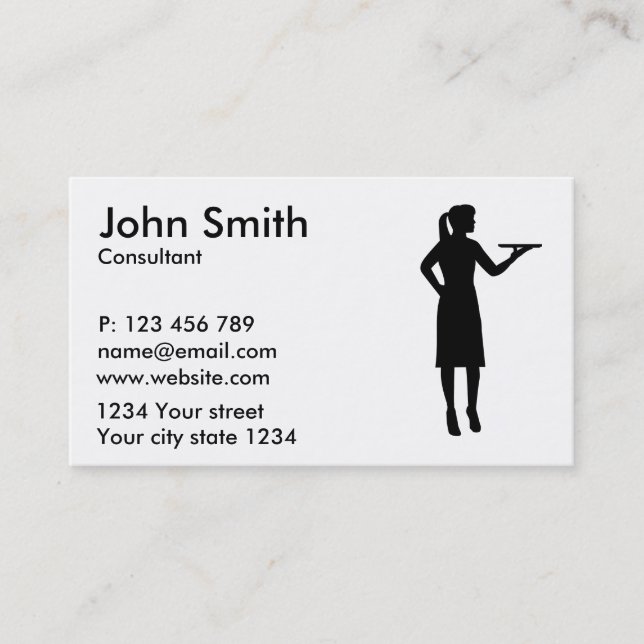 Waitress server business card (Front)