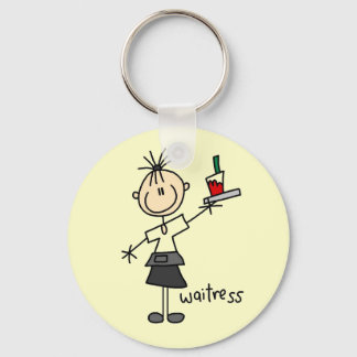 Waitress Stick Figure Key Ring