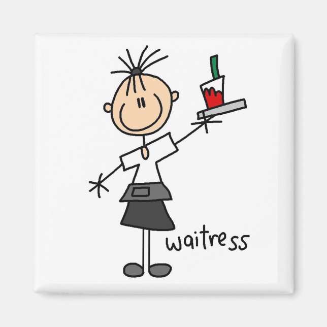 Waitress Stick Figure Magnet (Front)