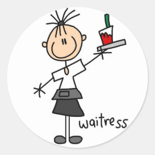 Waitress Stick Figure Sticker