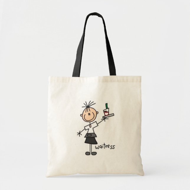 Waitress Stick Figure Tote Bag (Front)