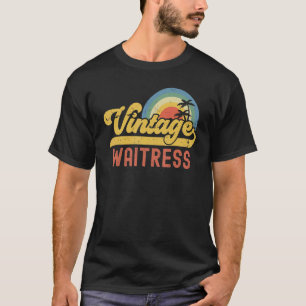 Waitress Vintage Sunset Profession Retro Job Title T-Shirt