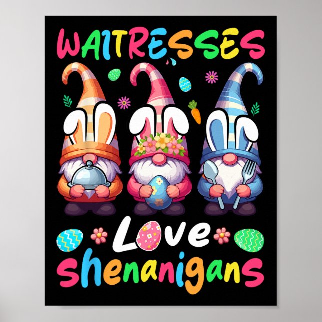 Waitresses Costume Shenanigans Lover Three Gnomes  Poster (Front)