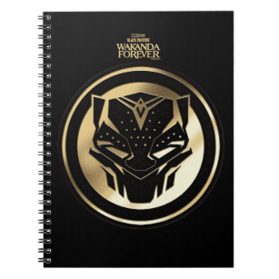 Wakanda Forever   Golden Black Panther Medallion Notebook