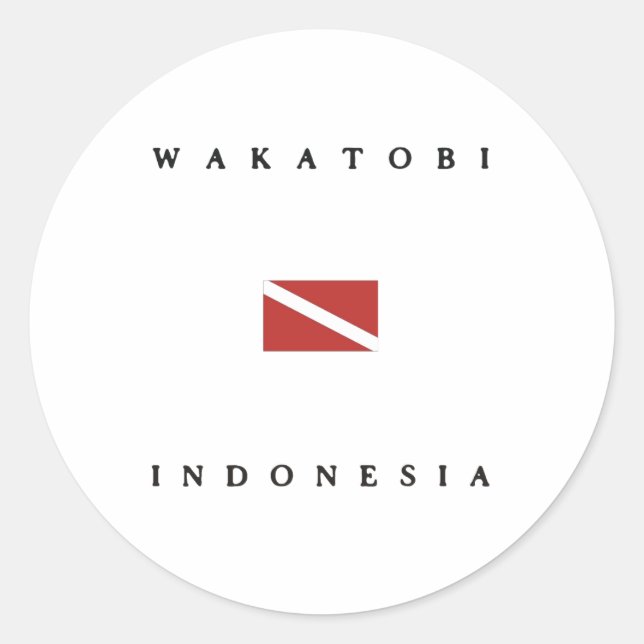 Wakatobi Indonesia Scuba Dive Flag Classic Round Sticker (Front)