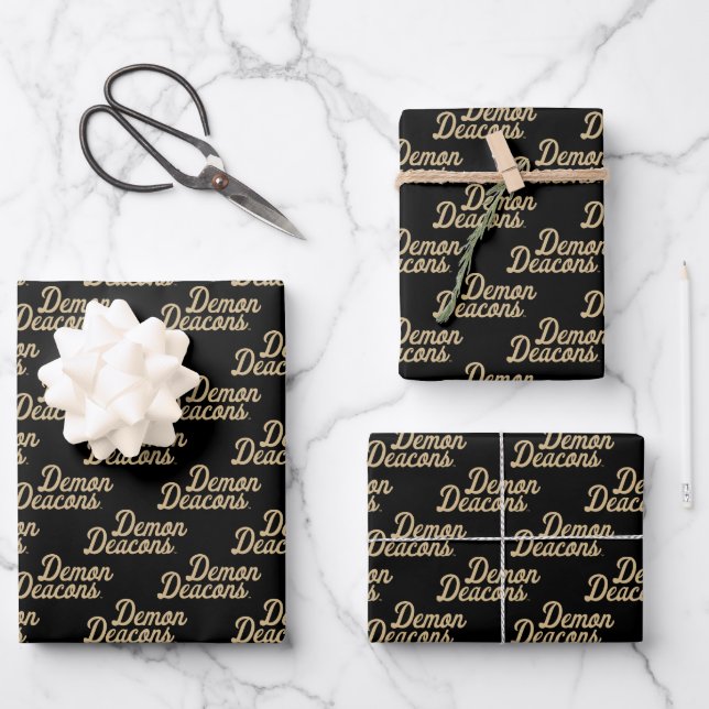 Wake Forest University | Demon Deacons Script Wrapping Paper Sheet (Front)