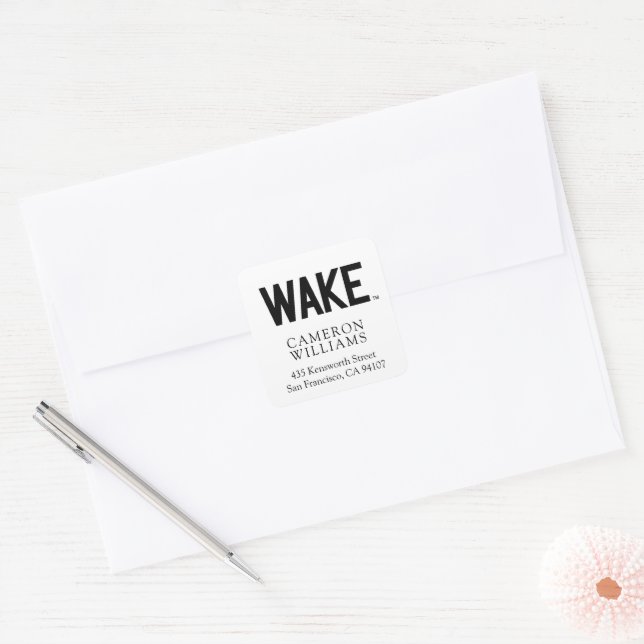 Wake Forest University | Wake Wordmark Square Sticker (Envelope)