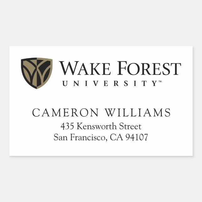 Wake Forest University Wordmark Rectangular Sticker (Front)