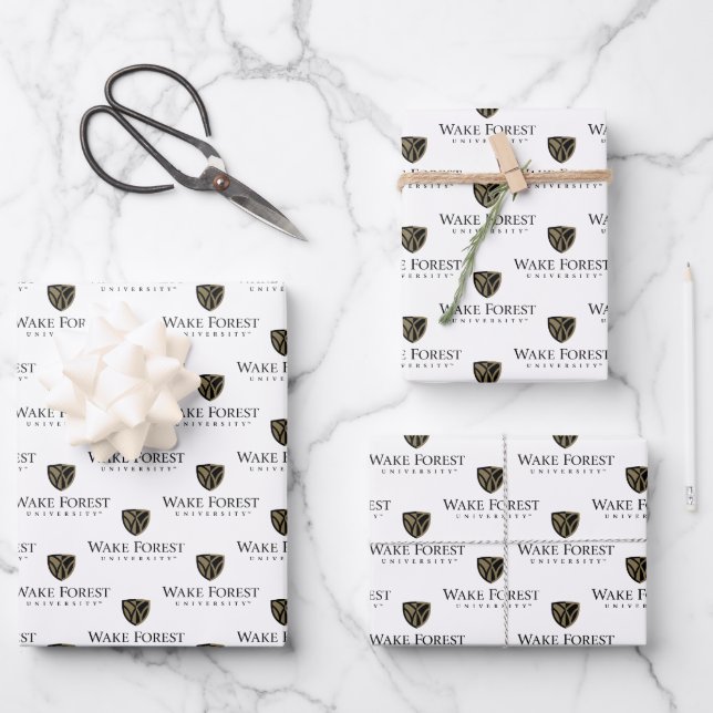 Wake Forest University Wordmark Wrapping Paper Sheet (Front)
