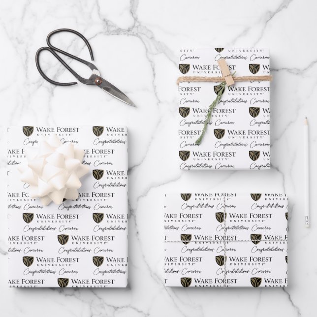 Wake Forest University Wordmark Wrapping Paper Sheet (Front)