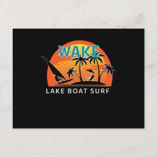Wake Lake Boat Surf Postcard