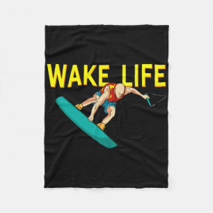 Wake Life Surfing And Wakeboarding Water Sports Fleece Blanket