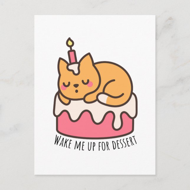 Wake me up for dessert postcard (Front)