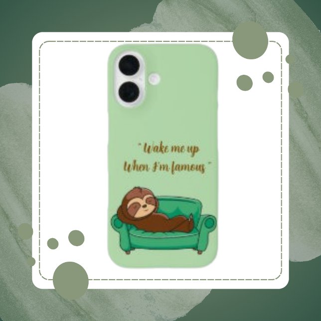  Wake me Up, Funny Sleeping Sloth Animal Case-Mate iPhone Case (Creator Uploaded)