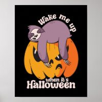 Wake Me Up It's Halloween Funny Sleeping Sloth