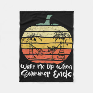 Wake Me Up When Summer Ends Funny Skeleton Hallowe Fleece Blanket