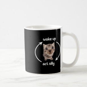 Wake Up Act Silly Cat _ Wake Up Act Silly Cat Kids Coffee Mug