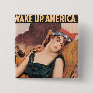 Wake Up America 15 Cm Square Badge