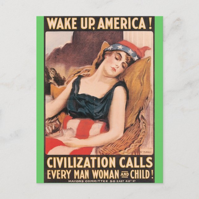 Wake Up America Postcard (Front)