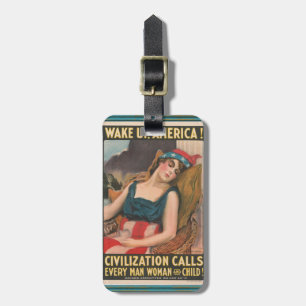 Wake Up America Poster Bag Tag