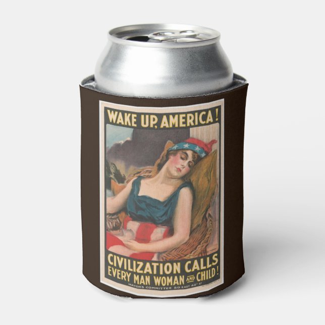 Wake Up America Poster Can Cooler (Can Front)
