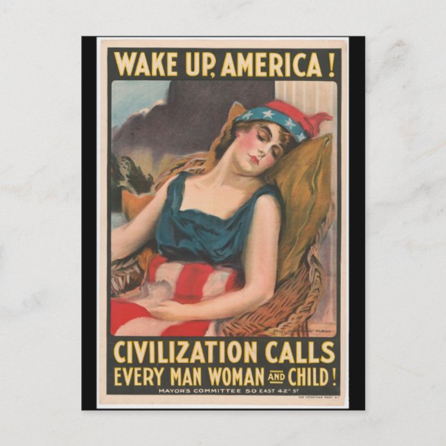 Wake Up America Poster Postcard (Front)