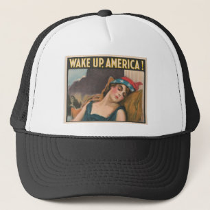 Wake Up America Poster Trucker Hat