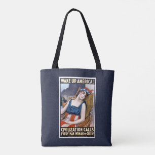 Wake Up America! Vintage Patriotic Freedom Art Tote Bag