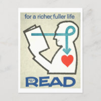 "Wake Up and Read" Vintage Library Poster