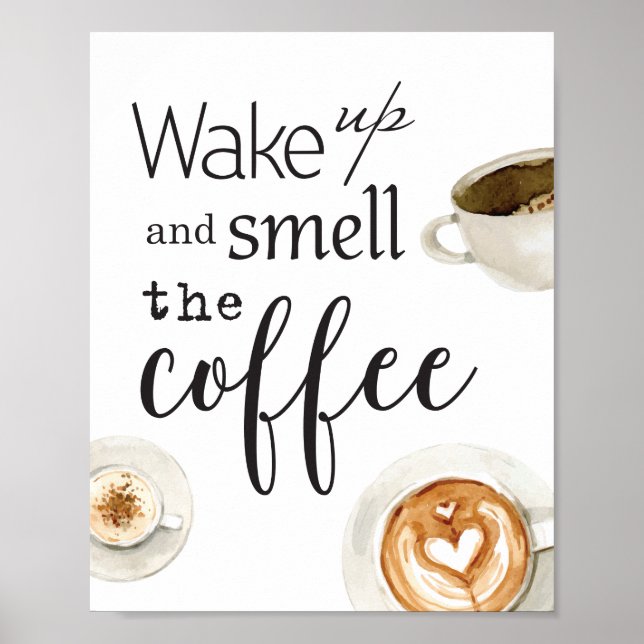 Wake Up and Smell the Coffee - Kitchen Wall Art (Front)